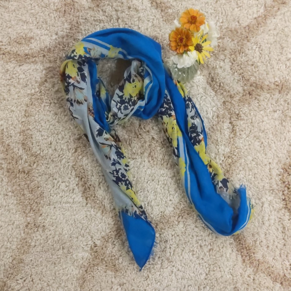 Blue floral scarf